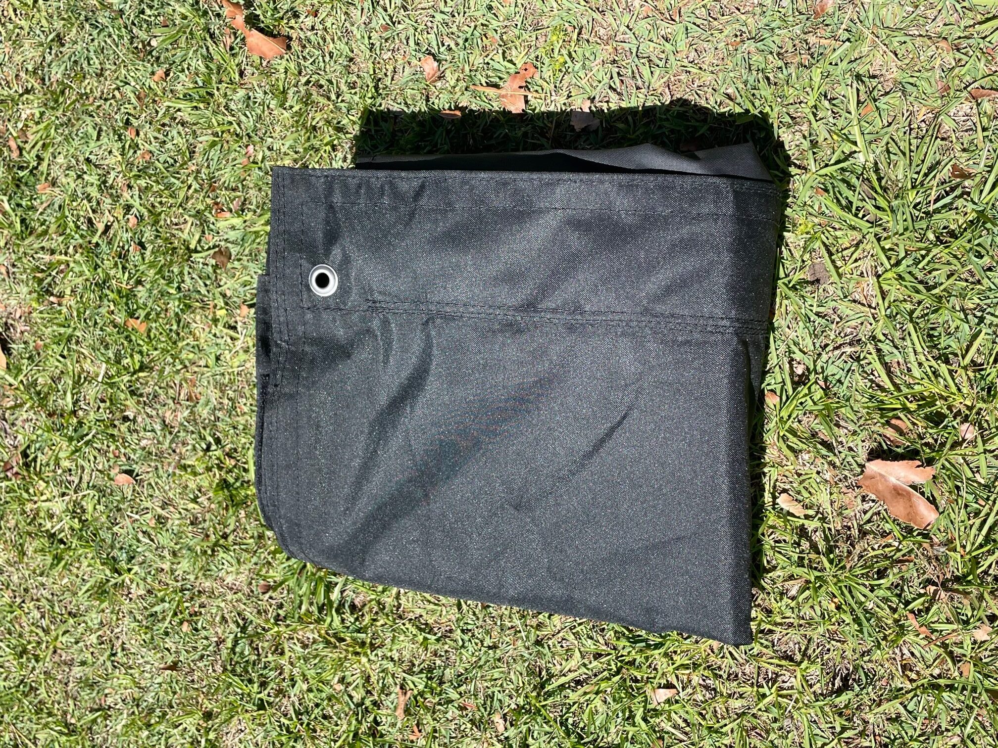 Folded on grass